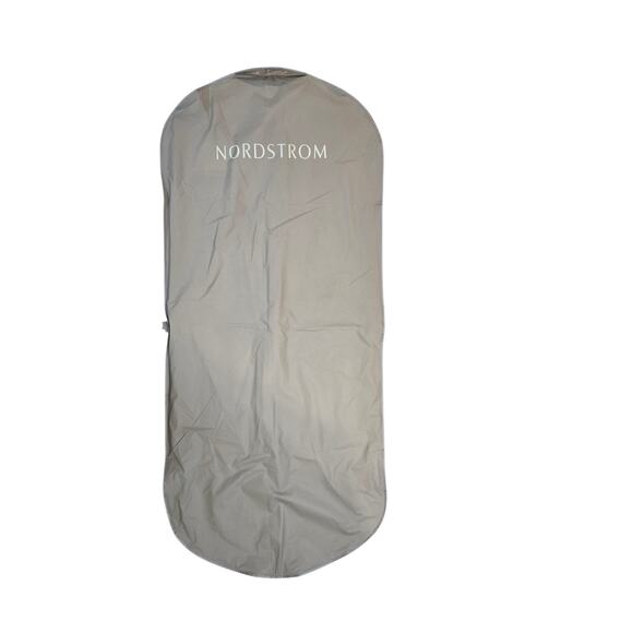 2 Vintage Nordstrom Grey Full Size Garment Hanging Bags, 1 Vinyl and 1 Cloth - Picture 3 of 7